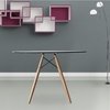 Mesa Eames Dsw Madera Vidrio Redonda 100 Cm - Alto Impacto- - tienda online