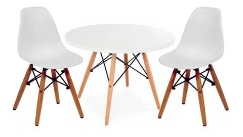 Combo Mesa Eames + 2 Sillas Eames Kids Niños C- Alto Impacto