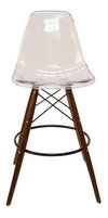 Banqueta Taburete Eames Dsw Transparente Madera Pata Oscura en internet