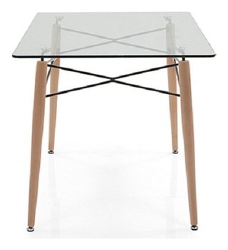 Combo Mesa Eames Dsw Vidrio 120 * 80 + 4 Silla- Alto Impacto - ALTO IMPACTO Home + Office