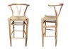 Set 2 Banqueta Wishbone Madera Natural 65 Cm - Alto Impacto