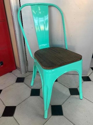 Set * 4 Silla Tolix Pauchard Asiento Madera 1 - Alto Impacto