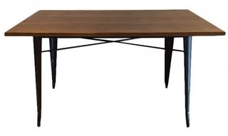 Mesa Tolix Tapa Madera X Pauchard Negra 120x80- Alto Impacto - ALTO IMPACTO Home + Office
