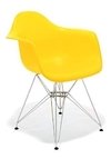 Sillón Eames Dar Amarillo Base Metalica Promo - Alto Impacto