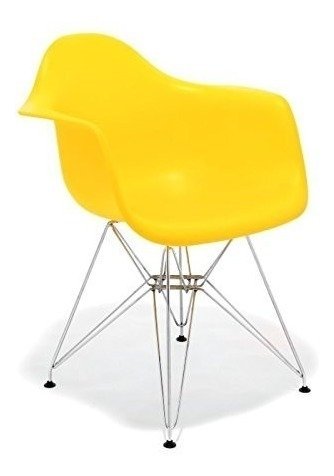 Sillón Eames Dar Amarillo Base Metalica Promo - Alto Impacto