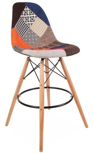 Set 2 Banqueta Taburete Patchwork Eames Tapizad Alto Impacto - comprar online