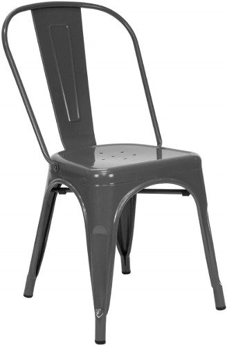 Set 2 Silla Tolix Metalica Gris Galvanizada- Alto Impacto