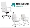Combo Oficina Sillon Aluminium Alto + 2 Bajos - Alto Impacto