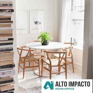 Mesa Tulip 140 Cm - 4 Sillas Wishbone - Alto Impacto - comprar online
