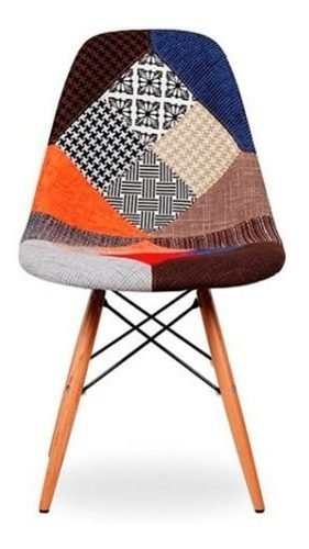 Set * 6 Silla Patchwork Dsw Eames Base Madera - Alto Impacto - comprar online