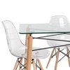 Combo Mesa Eames Vidrio 120 + 4 Sillas Eames Transparente - comprar online