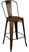 Set * 2 Banqueta Taburete Tolix Respaldo Rusty- Alto Impacto - ALTO IMPACTO Home + Office