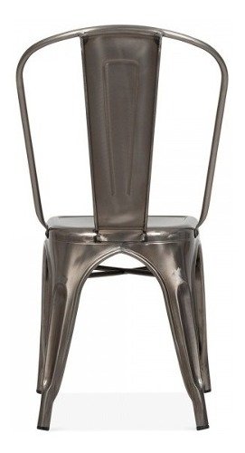 Set 4 Silla Tolix Exterior Metal Galvanizada Cromo - Alto Impacto - tienda online