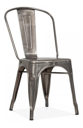 Set 4 Silla Tolix Exterior Metal Galvanizada Cromo - Alto Impacto - comprar online