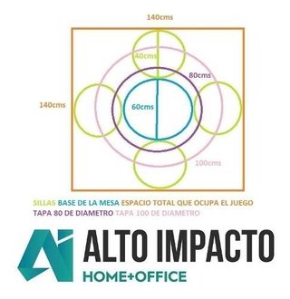 Imagen de Combo Mesa Tulip 80 + 2 Sillas Eames- Alto Impacto