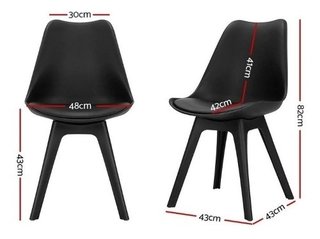 Set 6 Silla Tulip Almohadón Pata Madera Negra - Alto Impacto en internet