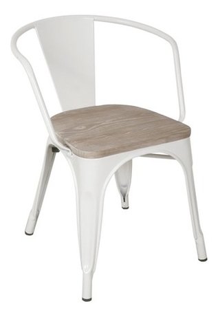 Sillon Tolix Metalico Asiento Madera 1 -alto Impacto