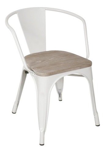 Sillon Tolix Metalico Asiento Madera 1 -alto Impacto