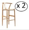 Banqueta Wishbone Madera Natural Barra - Alto Impacto