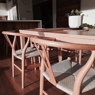 Set 4 Sillon Wishbone Hans Wegner Madera Natural Importada - Alto Impacto - tienda online