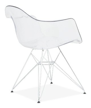 Silla Sillon Eames Dar Transparente Cromada- Alto Impacto - tienda online