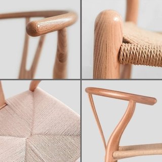 Set 4 Sillon Wishbone Hans Wegner Madera Natural Importada - Alto Impacto - ALTO IMPACTO Home + Office