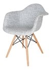 Set *2 Sillon Daw Eames Tapizada Base Madera - Alto Impacto