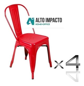 Set * 4 Silla Tolix Negra Pauchard Promo !- Alto Impacto en internet