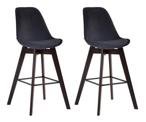 Set 2 Banqueta Tulip Escandinava 65 Madera N - Alto Impacto