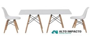 Combo Mesa Eames 100 Cm + 4 Sillas Kids Niños - Alto Impacto