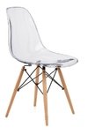 Silla Eames Dsw Transparente Pata Madera- Alto Impacto -