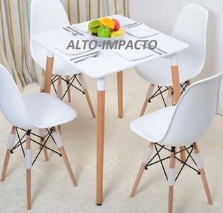 Combo Mesa Eames 80 Cm + 4 Silla Dsweames - Alto Impacto en internet