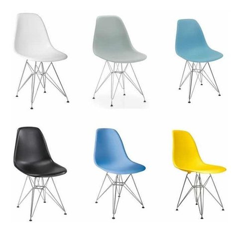 Silla Eames Dsr Base Cromada Comedor Living  - Alto Impacto