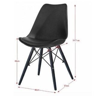 Set 4 Silla Tulip Eames Base Metalica Negra - comprar online