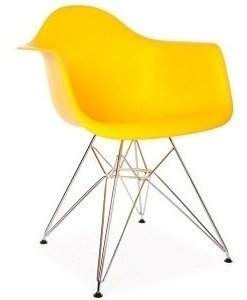 Sillón Eames Dar Amarillo Base Metalica Promo - Alto Impacto - ALTO IMPACTO Home + Office
