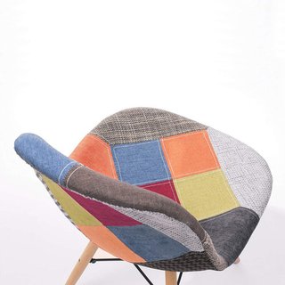 Set 4 Silla Patchwork Daw Eames Base Madera P - Alto Impacto - ALTO IMPACTO Home + Office