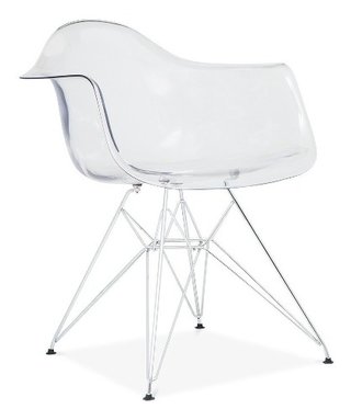 Silla Sillon Eames Dar Transparente Cromada- Alto Impacto - comprar online