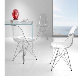 Set 4 Silla Eames Dsr Cromada Transparente - Alto Impacto - comprar online