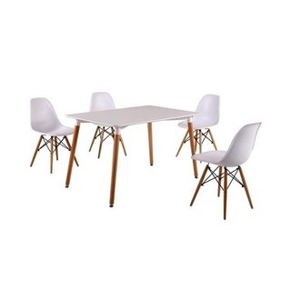Combo Mesa Eames Comedor Madera 140 + 4 Sillas- Alto Impacto - comprar online