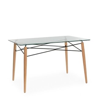 Combo Mesa Eames Vidrio 120 + 4 Sillas Eames Transparente en internet