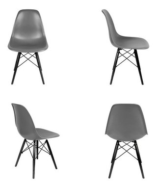 Set 4 Silla Eames Comedor Dsw Abs Pata Negra - Alto Impacto - ALTO IMPACTO Home + Office