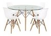 Combo Mesa Eames 100 Vidrio Madera + 4 Sillas- Alto Impacto - comprar online