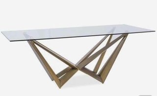 Mesa Comedor Vidrio Base Metalica 240 * 120 Cm- Alto Impacto