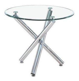 Mesa Redonda Vidrio Base Cromo 100 Cm - Alto Impacto - comprar online