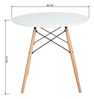 Imagen de Combo Mesa Eames Madera 80 Cm + 4 Sillas Eames- Alto Impacto