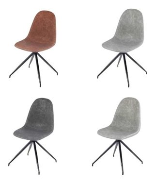 Silla Moderna Eames Base Metalica Tapizada - Alto Impacto -