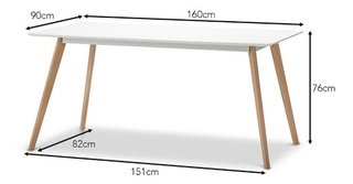 Mesa Comedor Escandinava 160 + 4 Silla Tulip - Alto Impacto