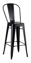 Banqueta Taburete Tolix Respaldo Negro- Alto Impacto
