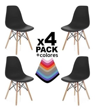 Set X 4 Silla Dsw Eames Blanca- Negra - Gris - Alto Impacto en internet