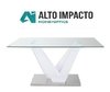 Mesa Comedor Vidrio Base Laca Acero 1.80 X 0.90 Modelo Trend - ALTO IMPACTO Home + Office